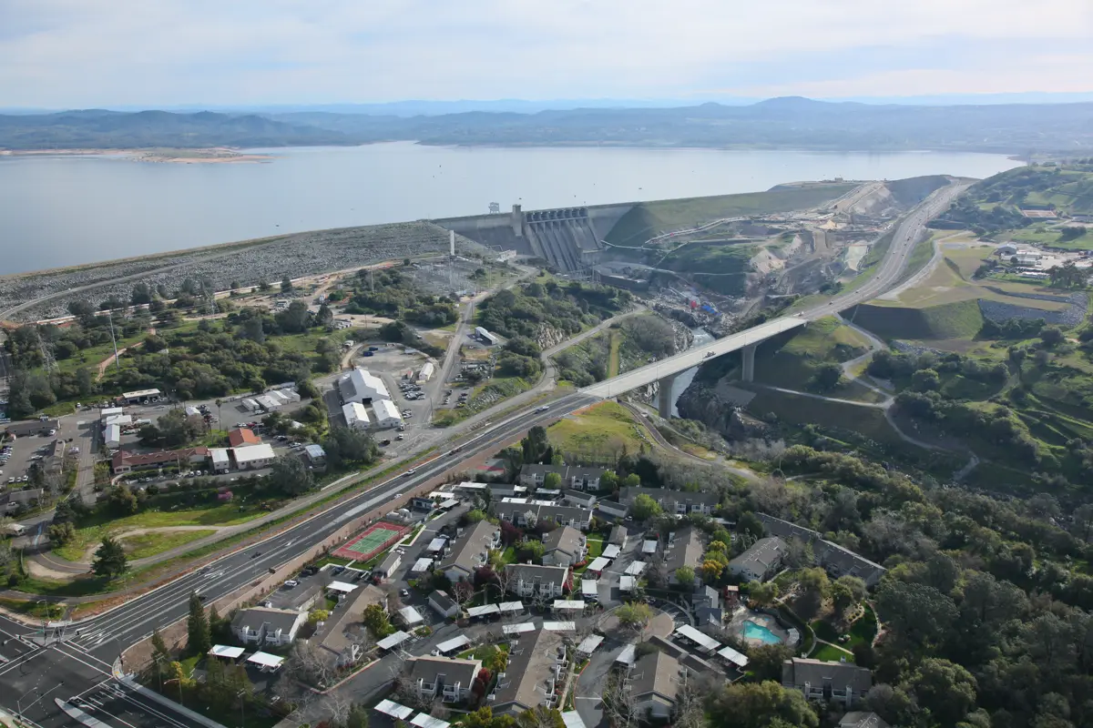 Bridge and dam near Folsom Lake, California